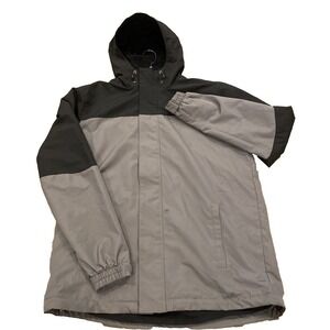 Magellan Outdoors MENS Med BLK/Gray Jacket FLEECE LINED ZIp H20  RESISTANT READ